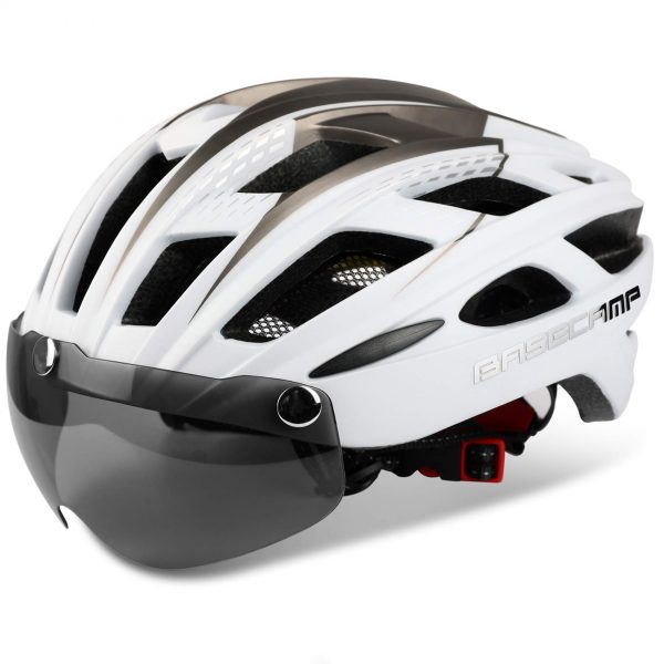 Climbing Helmet with Detachable Magnetic Goggles Visor & Led Back Light & Portable