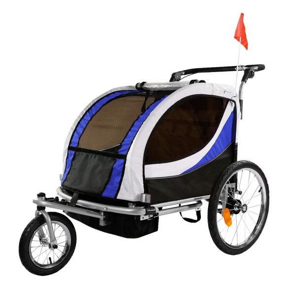 3-in-1 Double 2 Seat Bicycle Bike Trailer Jogger