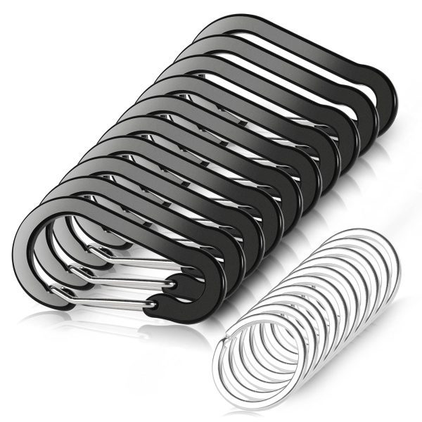 10 PCS Mini Carabiner Clips with Key Rings
