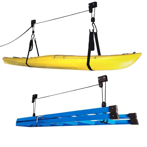 Overhead Pulley System with 125 lb Capacity for Kayaks