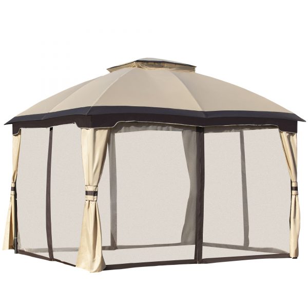 Outsunny 12' x 10' 2-Level Outdoor Gazebo Canopy Tent