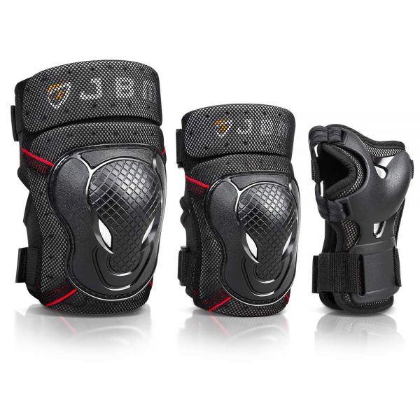 Bike Knee Pads and Elbow Pads with Wrist Guards Protective Gear Set