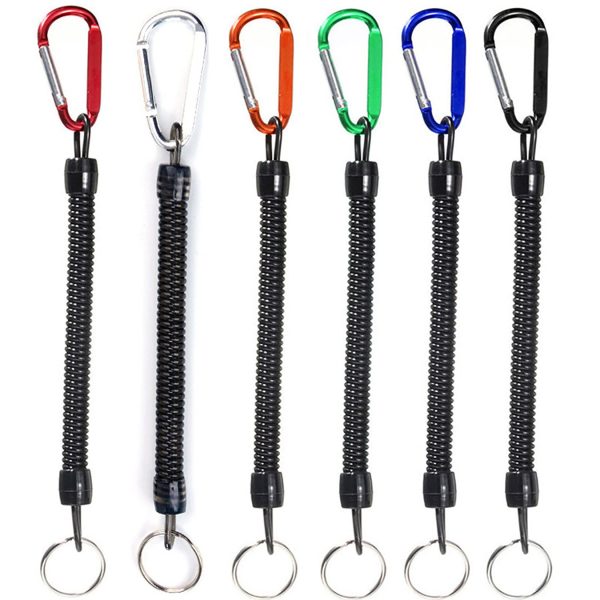 Coil Springs Keychain D Metal Carabiner Clip