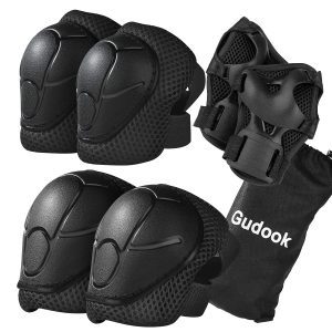 Skate Knee and Elbow Pads Wrist Guards 3 in 1 Protective Gear Set
