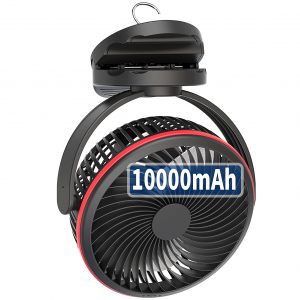 10000mAh Battery Operated Clip On Fan with Hanging Hook