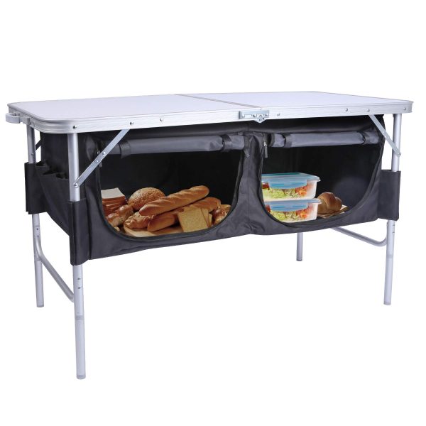 Folding Table Adjustable Height with Oxford Storage Organizer