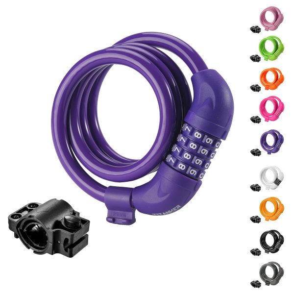 Security Resettable Combination Coiling Bike Cable Locks