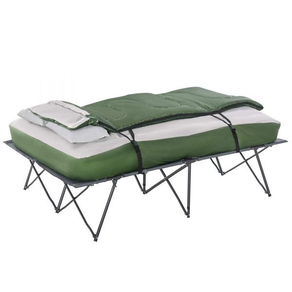 Outsunny 2-Person Collapsible Portable Camping Cot Bed Set