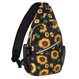 Hiking Daypack Sunflower Rope Crossbody Shoulder Bag