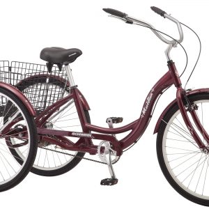Schwinn Meridian Adult Tricycle with 26-Inch Wheels in Maroon