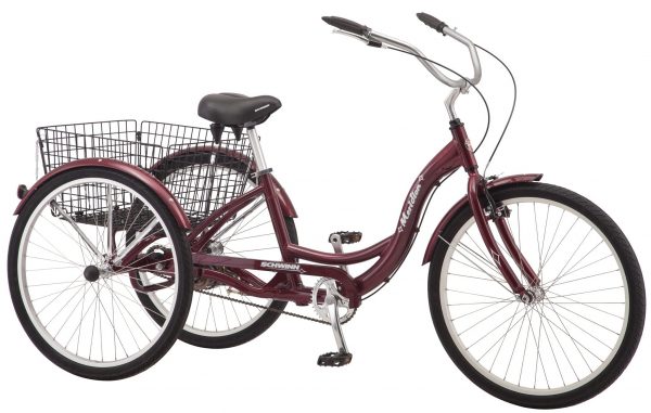 Schwinn Meridian Adult Tricycle with 26-Inch Wheels in Maroon