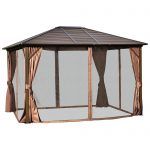 Outdoor Hardtop Canopy Patio Gazebo with Steel Roof