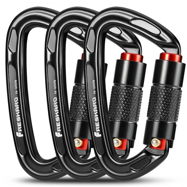 3pcs Climbing Carabiners-Auto Double Locking Carabiner Clips