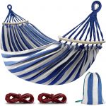 550lb Comfortable Fabric Hammock with Two Anti Roll Balance