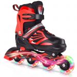 DIKASHI Black Red Adjustable Inline Skates