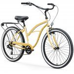 7-Speed Beach Cruiser Bicycle with Black Seat and Grips