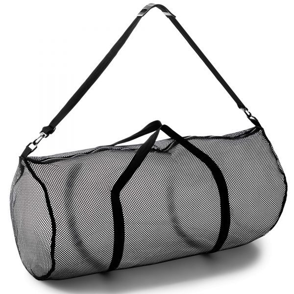 Sports Mesh Duffle Bag with Zipper and Adjustable Shoulder Strap
