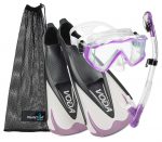 Collection Full Foot Fins Bundled with Panoramic View Tempered Glass