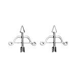 Girls Bow and Arrow Charm Stud Earrings, Archery Jewelry