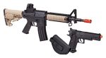 Spring-Powered Single-Shot Airsoft Rifle And Pistol Kit