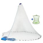 Saltwater Fishing Cast Net with Heavy Duty Real Zinc Sinker