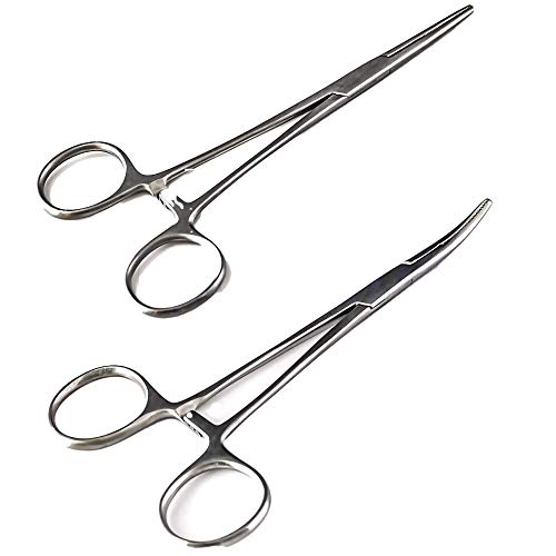 Straight and Curved Pair of Fishing Forceps
