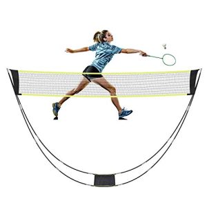 Foldable Portable Badminton Net with Stand Carry Bag