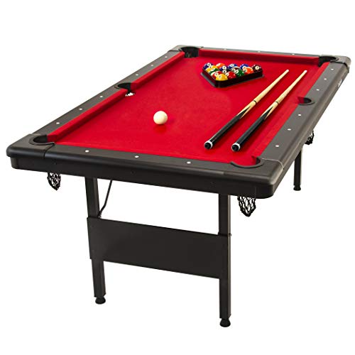 Portable Pool Table Balls, 2 Cue Sticks, Chalk, and Felt Brush