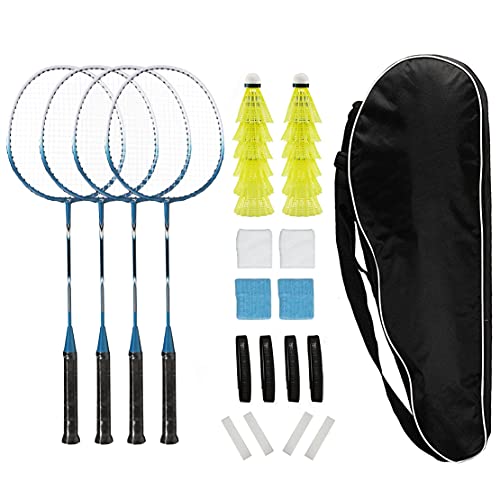 Badminton Rackets Set of 4 for Backyard Sports