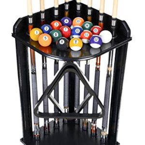 Stick Stand Holds 8 Cues & Ball Set Choose Mahogany