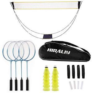 Badminton Rackets Set of 4 for Outdoor Backyard Games
