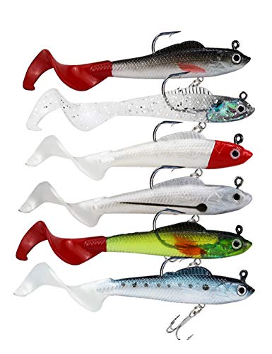Saltwater/Freshwater Fishing Lures for Bass Jig Head Soft Swimbait