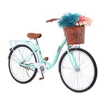 Beach Cruiser Bike with Basket Retro Bicycle Unique Art Deco Scooter