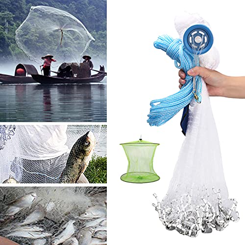 Cast Net for Fishing with Shrimp Cage