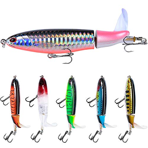 Fishing Lure Set Bass with Topwater Floating Rotating Tail