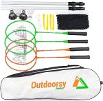Portable Badminton Rackets Set of 4