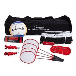 Portable Equipment for Lawn, Beach Volleyball & Badminton Set