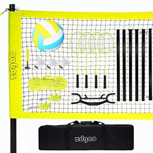 Volleyball and Badminton Set for Backyard and Outdoors