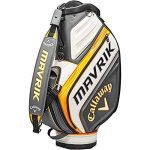 Callaway Mavrik Staff Golf Bag Black/White/Orange with non-slip foot pads and ergonomic handle