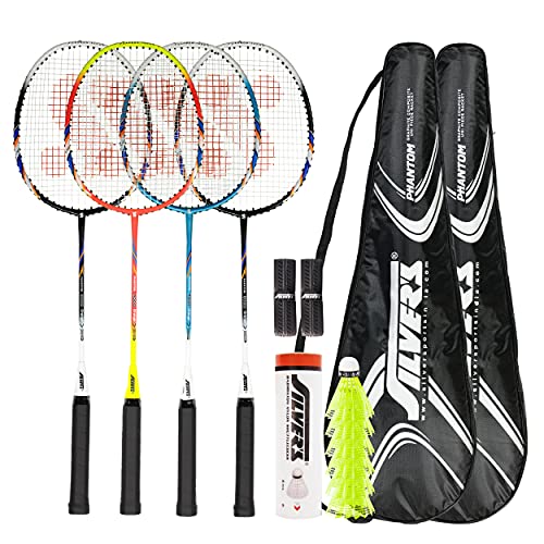 Silver’s 4 Player Uni-Piece Semi-Graphite Badminton Racket Set