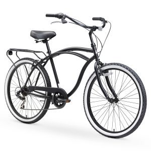 Beach Cruiser Bicycle with Black Seat and Grips