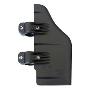 Bullnose Rudder clamp on boat rudder matches a 1.125" transom trolling motor shaft. Generally used for, inflatable Pontoon, Pelican Bass Raider 10E, fishing Kayak, Canoe, Jon boat, and so on. USA Manufactured.