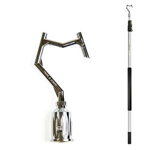 DocaPole 5-12 Foot (20 ft Attain) Hook with Telescopic Extension Pole for Hanging Lights, Boat Equipment, Pool, Clothes, and Different Retrieval.
