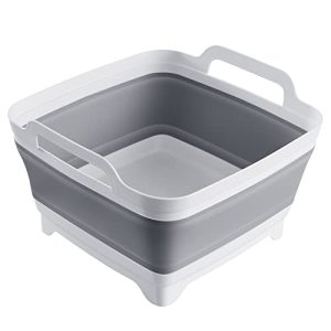 Collapsible Sink Transportable Dish Pan with Drain Plug Carry Handles for 9 L Capability, Dish Tub for Kitchen Sink, Tenting Station Wash Basin, Foldable Laundry Tub.