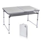 Adjustable Height Portable Folding Desk - Lightweight Aluminum with Carry Handle for Indoor/Outdoor Use, Beach, Picnic, Office (Large Size).