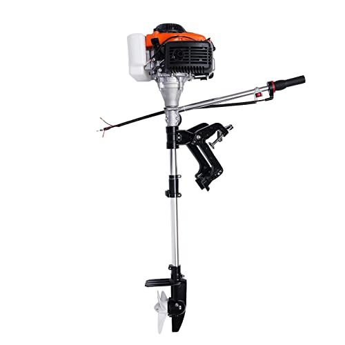 4HP 4 Stroke Outboard Motor Inflatable Fishing Boat Engine With Air Cooling for Boat Kayak Canoe Sailboat.