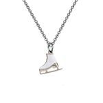 Silver Skater Necklace with White Enamel Figure Skating Pendant - Perfect Gift for Skate Lovers and Figure Skating Fans.