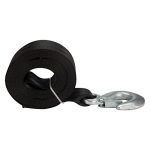 Secure Your Boat with the TYT 2in x 20ft Black Boat Trailer Winch Strap - Heavy-Duty and Dependable!