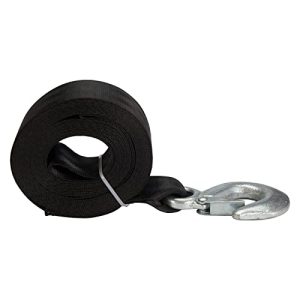 Secure Your Boat with the TYT 2in x 20ft Black Boat Trailer Winch Strap - Heavy-Duty and Dependable!
