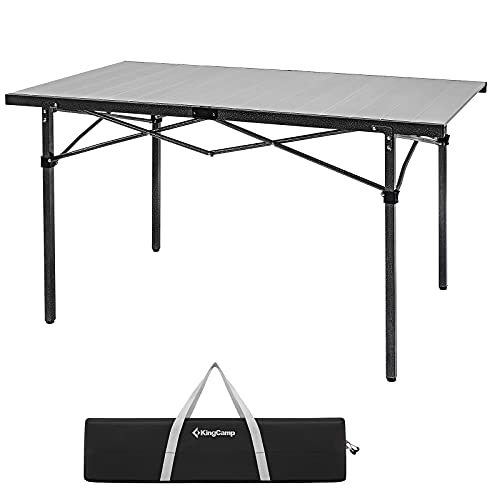 Compact Roll-Up Aluminum Folding Camp Table for 4-6 People - Ideal for Travel, Picnics, Parties, Barbecues, Indoor/Outdoor Use.